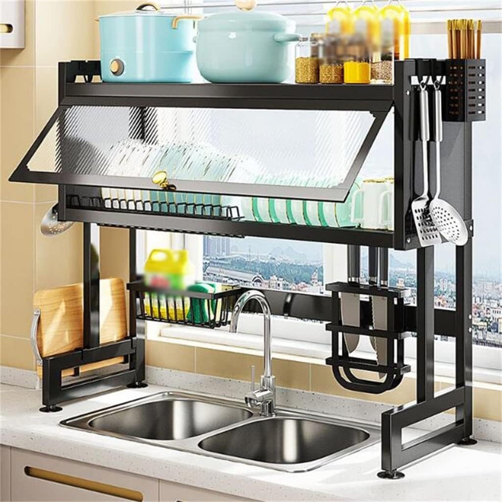 Kitchen Sink Shelf with Cabinet Door – Multi-Function Storage Rack