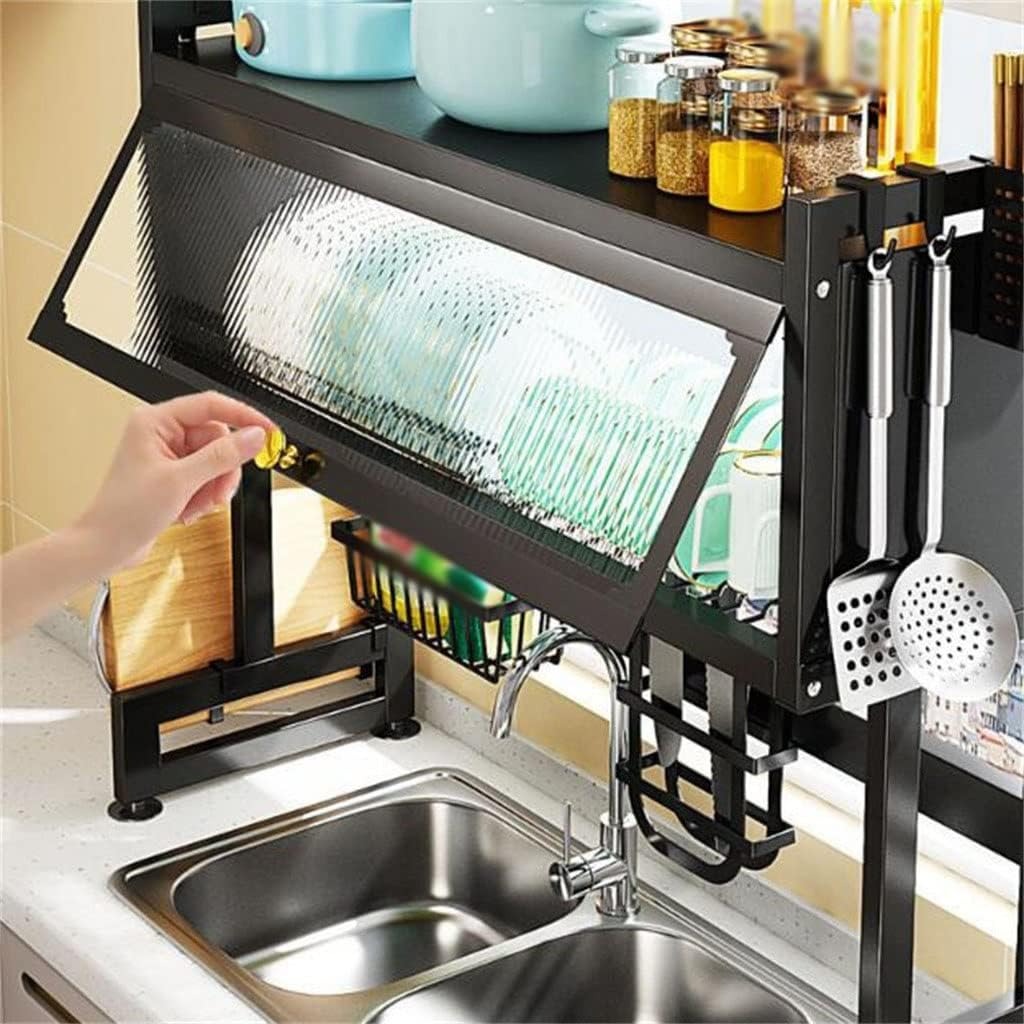 Kitchen Sink Shelf with Cabinet Door – Multi-Function Storage Rack