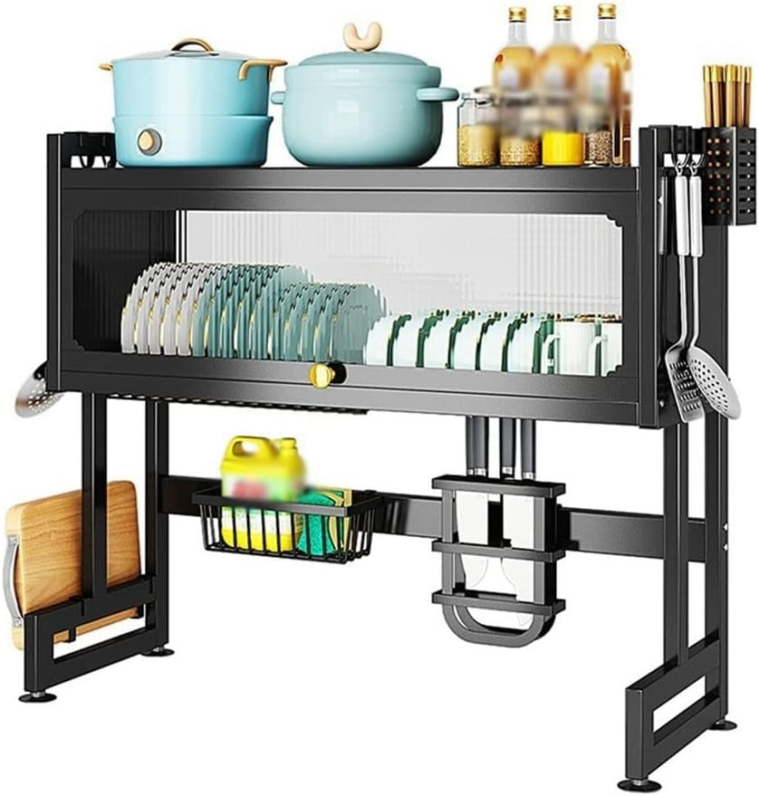 Kitchen Sink Shelf with Cabinet Door – Multi-Function Storage Rack
