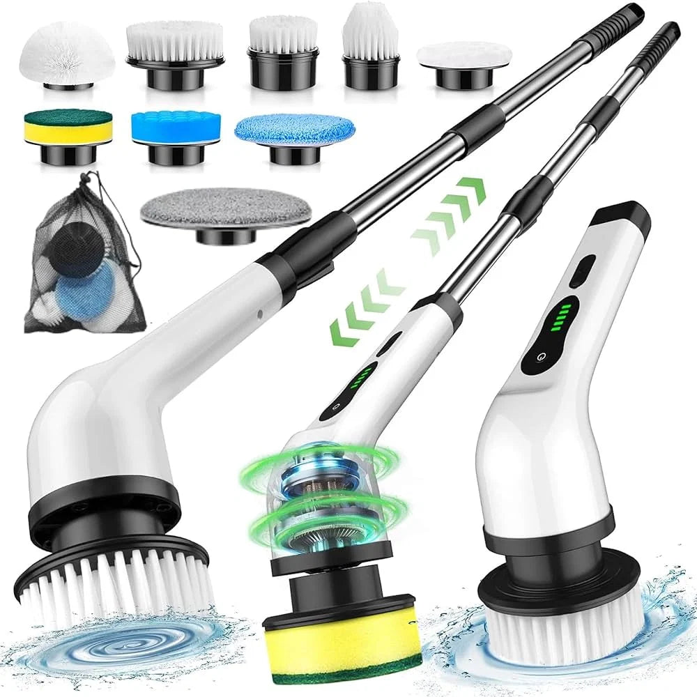 9-in-1 Cordless Electric Spin Cleaning Brush – Rechargeable Scrubber